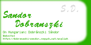 sandor dobranszki business card