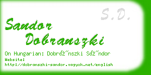 sandor dobranszki business card